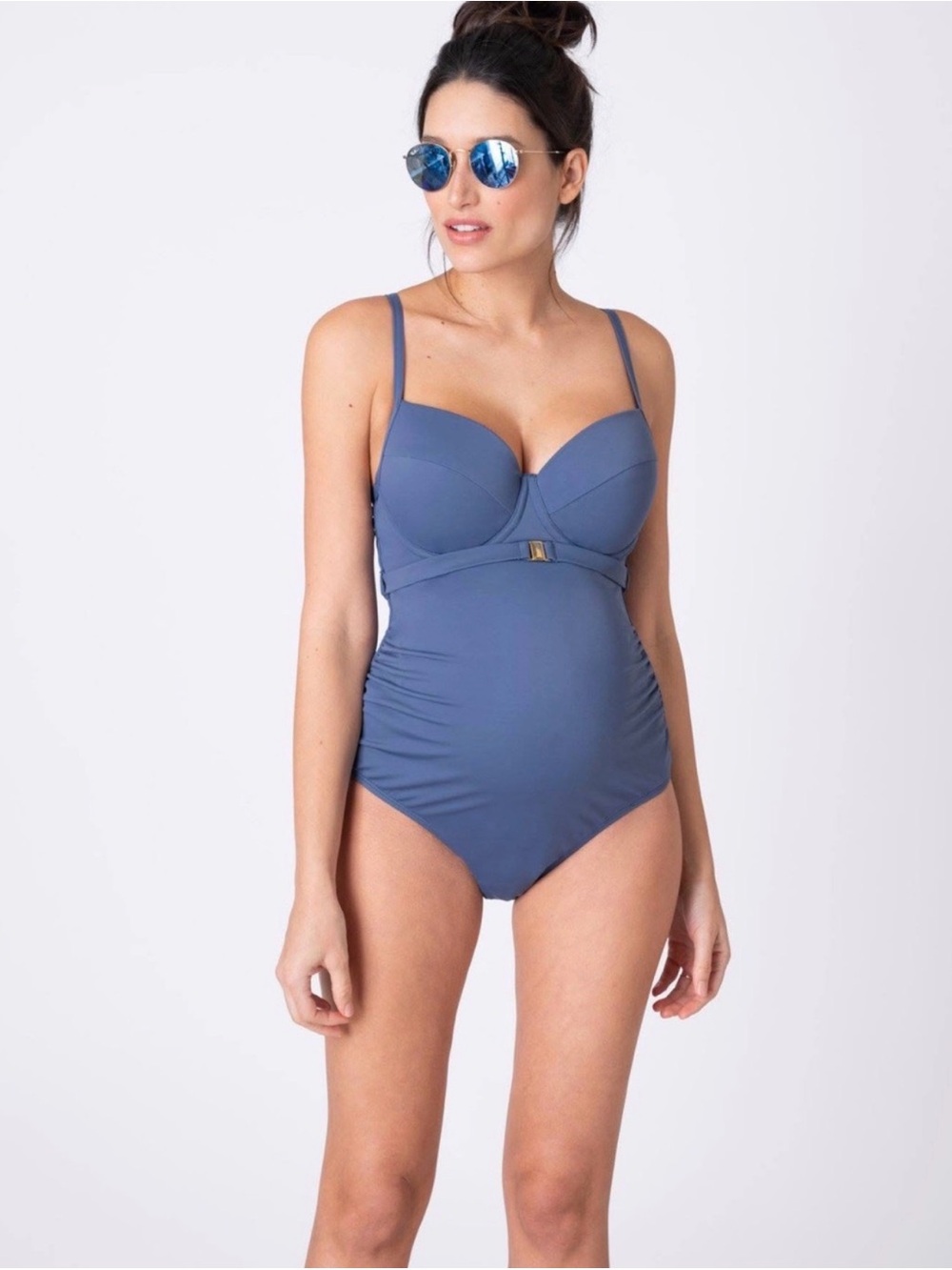 Seraphine Slate Blue Maternity One-Piece Swimsuit